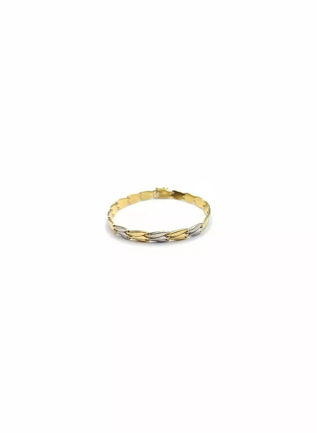 Discount Pulsera bicolor eslabones 3 líneas oro 18k - 18cm Pulseras De Plata|Pulseras De Oro
