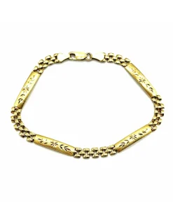 Fashion Pulsera Bismark placas labradas oro 18k - 19.5cm Pulseras De Plata|Pulseras De Oro