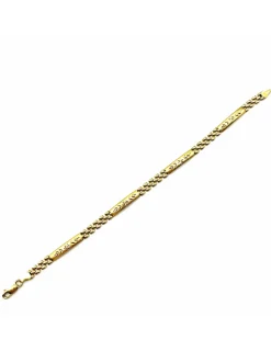 Fashion Pulsera Bismark placas labradas oro 18k - 19.5cm Pulseras De Plata|Pulseras De Oro