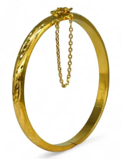 Cheap Pulsera caña labrada c. seguridad oro 18k - 20cm Cañas|Pulseras De Plata