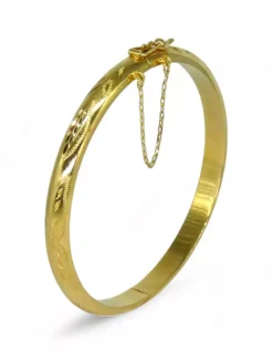 Shop Pulsera caña labrada c.seguirdad oro 18k - 6.5cm Cañas|Pulseras De Plata