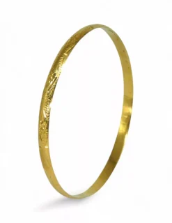 New Pulsera caña labrada oro 18k - 7cm Cañas|Pulseras De Plata