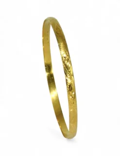 New Pulsera caña labrada oro 18k - 7cm Cañas|Pulseras De Plata