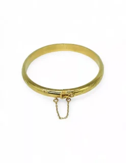 Store Pulsera caña labrada oval c. seguridad oro 18k - 19cm Cañas|Pulseras De Plata