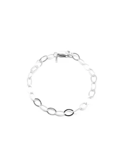 Shop Pulsera cadena eslabones ovalados lisos plata de Ley Pulseras De Oro Grabado|Pulseras De Oro