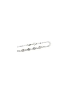 New Pulsera cadena forzada circonitas blancas Plata de Ley - 18cm Pulseras De Oro Grabado|Pulseras De Oro