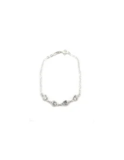 New Pulsera cadena forzada circonitas blancas Plata de Ley - 18cm Pulseras De Oro Grabado|Pulseras De Oro