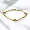 New Pulsera calabrote con tres timones oro 18k - 19cm Pulseras De Plata|Pulseras De Oro