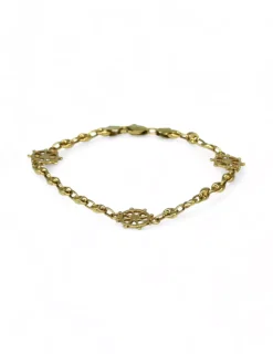 New Pulsera calabrote con tres timones oro 18k - 19cm Pulseras De Plata|Pulseras De Oro