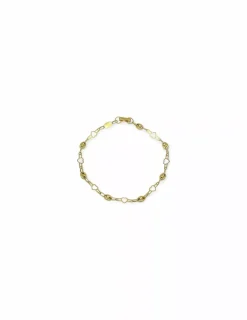 Flash Sale Pulsera calabrote corazón oro 18k - 20cm Anillos Con Brillantes|Pulseras De Plata