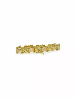 Fashion Pulsera calada bicolor forma x oro 18k - 20cm Pulseras De Plata|Pulseras De Oro