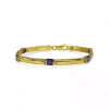 Hot Pulsera cinco piedras lila oro 18k - 18cm Pulseras De Plata|Pulseras De Oro
