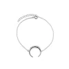 Fashion Pulsera con media luna plata de Ley - 16cm Pulseras De Oro Grabado|Pulseras De Oro