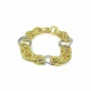 Fashion Pulsera círculos entrelazados oro bicolor 18k - 21cm Pulseras De Oro