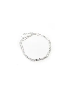 Online Pulsera dos cadenas singapur y forzada alargador plata - 17cm Pulseras De Oro Grabado|Pulseras De Oro