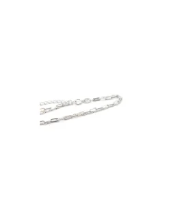 Online Pulsera dos cadenas singapur y forzada alargador plata - 17cm Pulseras De Oro Grabado|Pulseras De Oro