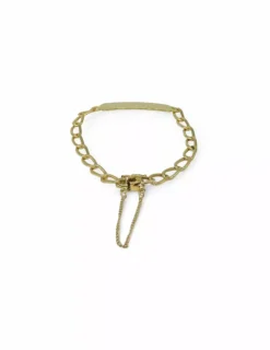 Fashion Pulsera esclava barbada c. seguridad oro 18k - 18cm. Esclavas|Pulseras De Oro