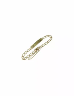 Fashion Pulsera esclava barbada c. seguridad oro 18k - 18cm. Esclavas|Pulseras De Oro