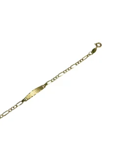 Shop Pulsera esclava bebe eslabón 3x1 oro 18k - 13.50cm Esclavas|Pulseras De Plata