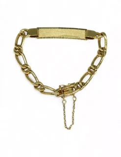 Best Sale Pulsera esclava eslabón 3x1 c. seguridad oro 18k - 18cm Esclavas|Pulseras De Plata