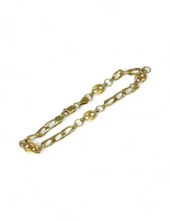 Cheap Pulsera eslabón barbada y calabrote oro 18k - 18cm Pulseras De Plata|Pulseras De Oro