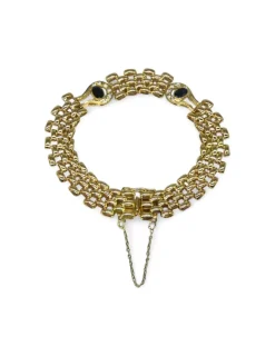 New Pulsera eslabón bismark con circonitas c. seguridad oro 18k - 19.50cm Pulseras De Plata|Pulseras De Oro