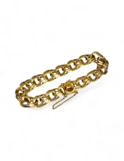 Best Pulsera eslabón love con cadena de seguridad 18k - 19cm Pulseras De Plata|Pulseras De Oro