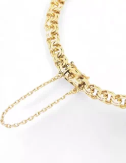 Clearance Pulsera eslabón love c.seguridad oro 18k - 20cm Pulseras De Plata|Pulseras De Oro