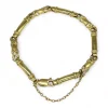 New Pulsera eslabones alargados con circonitas oro 18k -19cm Pulseras De Plata|Pulseras De Oro