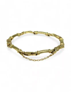 New Pulsera eslabones alargados con circonitas oro 18k -19cm Pulseras De Plata|Pulseras De Oro