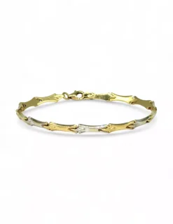Shop Pulsera eslabones bicolor oro 18k - 19cm Pulseras De Plata|Pulseras De Oro