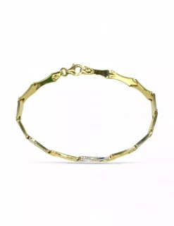 Shop Pulsera eslabones bicolor oro 18k - 19cm Pulseras De Plata|Pulseras De Oro