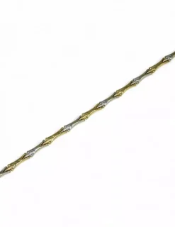 Shop Pulsera eslabones bicolor oro 18k - 19cm Pulseras De Plata|Pulseras De Oro