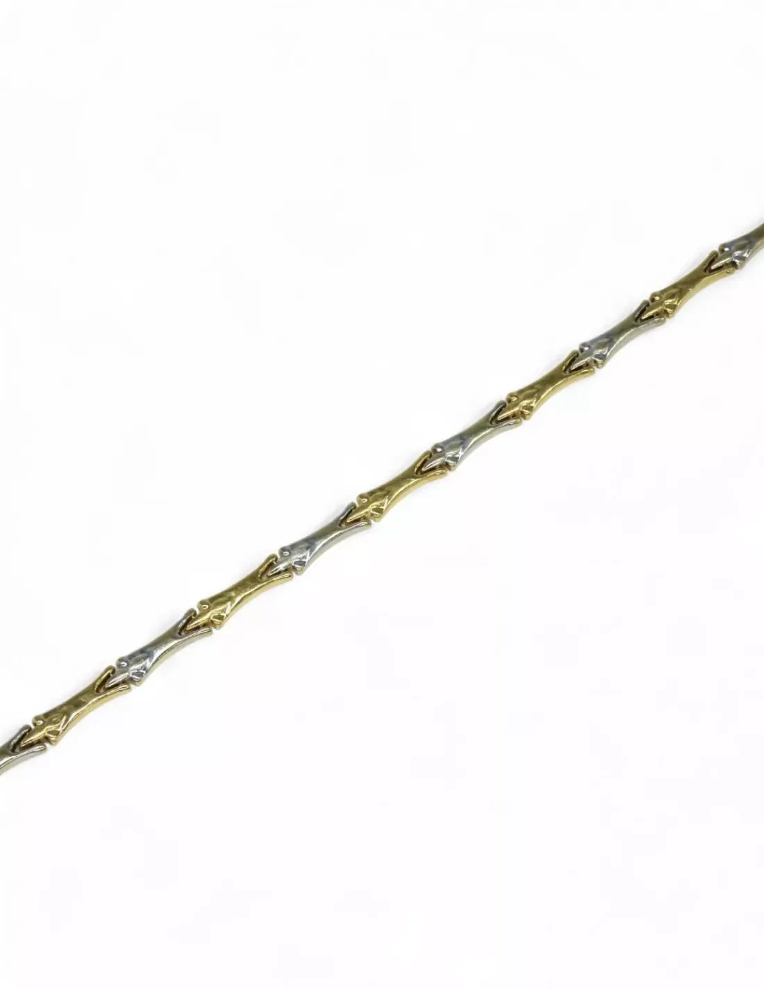 Shop Pulsera eslabones bicolor oro 18k - 19cm Pulseras De Plata|Pulseras De Oro