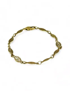 Hot Pulsera eslabones oval calados oro 18k - 19cm Pulseras De Plata|Pulseras De Oro