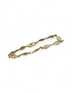 Hot Pulsera eslabones oval calados oro 18k - 19cm Pulseras De Plata|Pulseras De Oro