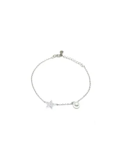 Online Pulsera estrella circonitas y perla plata de Ley - regulable Pulseras De Oro Grabado|Pulseras De Oro