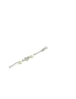 Outlet Pulsera estrellas y perlas plata rodiada Pulseras De Oro