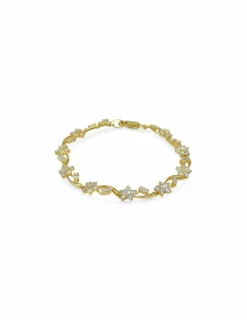 Store Pulsera flores circonitas oro 18k - 19cm Pulseras De Plata|Pulseras De Oro