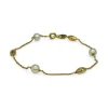 Sale Pulsera granos café y perlas oro 18k - 18cm Pulseras De Plata|Pulseras De Oro