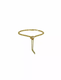 Fashion Pulsera manita con motivo mano con circonitas oro 18k - 19cm Manitas|Pulseras De Plata