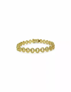 Sale Pulsera medio círculos calados oro 18k - 19cm Pulseras De Plata|Pulseras De Oro