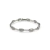 Store Pulsera oro blanco brillo y mate con motivo circonitas 18k -19.5cm Pulseras De Plata|Pulseras De Oro