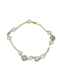 Sale Pulsera perlas oro 18k - 16cm Pulseras De Plata|Pulseras De Oro