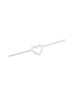Cheap Pulsera plata con corazón central diamantado Pulseras De Oro