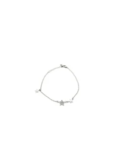 Store Pulsera plata triple estrella pulidas y circonitas Pulseras De Oro