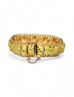 Discount Pulsera princesa hojas labradas c. seguridad oro 18k - 19cm Pulseras De Plata|Pulseras De Oro