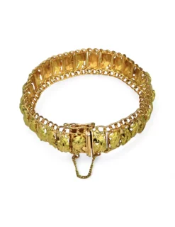 Discount Pulsera princesa hojas labradas c. seguridad oro 18k - 19cm Pulseras De Plata|Pulseras De Oro