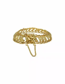 Outlet Pulsera princesa tallado flores oro 18k - 7cm Pulseras De Plata|Pulseras De Oro