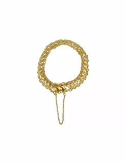 Outlet Pulsera princesa tallado flores oro 18k - 7cm Pulseras De Plata|Pulseras De Oro